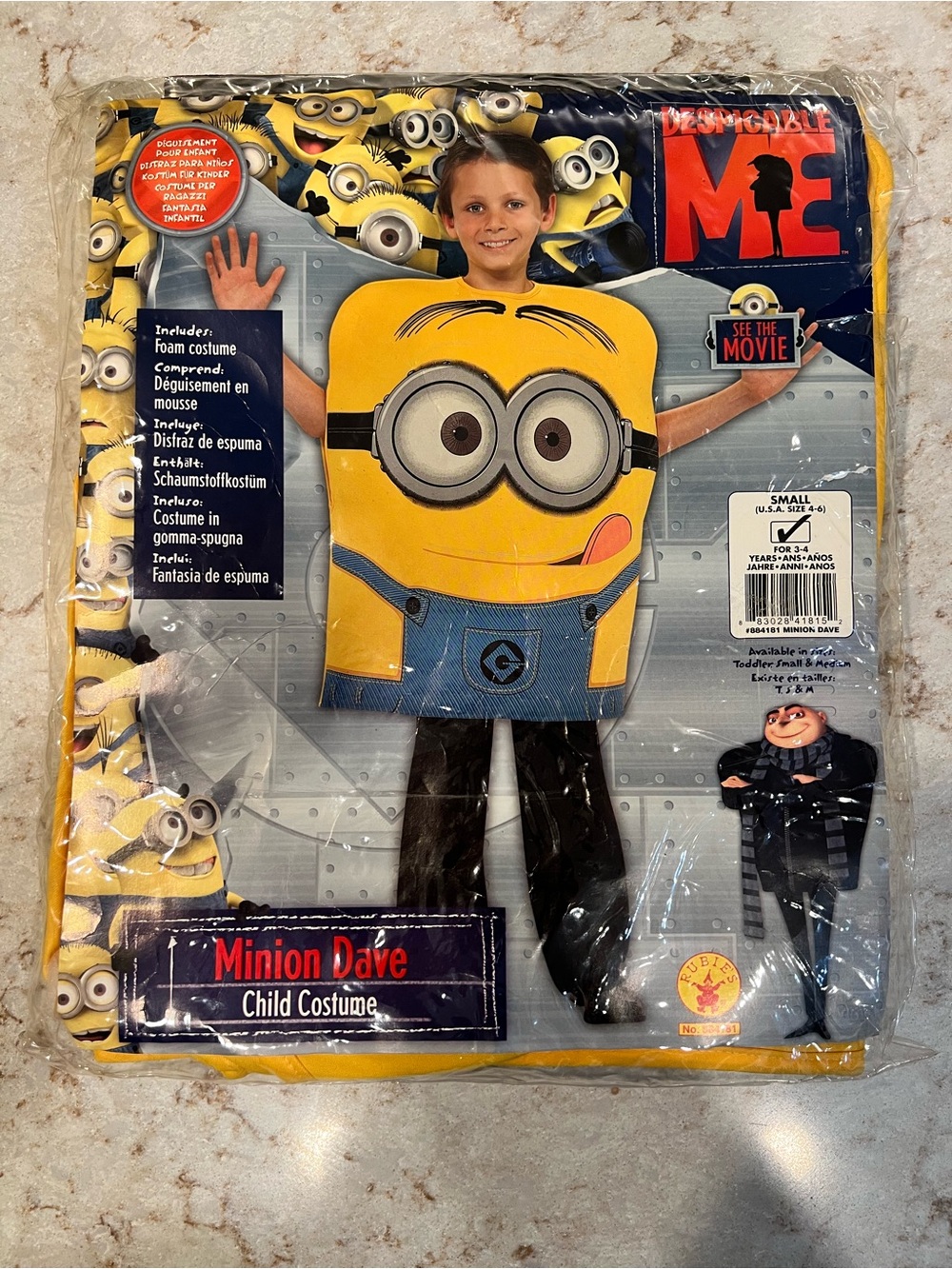 Rubie’s Despicable Me Minion Dave Child Costume SM (4-6) 3-4 Years Old